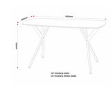 ATHENS RECTANGULAR DINING TABLE - MEDIUM OAK EFFECT