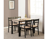 RADLEY 1+4 DINING SET - BLACK/OAK EFFECT/OAT FABRIC