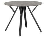ATHENS ROUND & AVERY DINING SET (X4 CHAIRS) - CONCRETE/EMERALD GREEN VELVET
