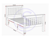 MONACO 3' HIGH END BED - DARK GREY/OAK EFFECT