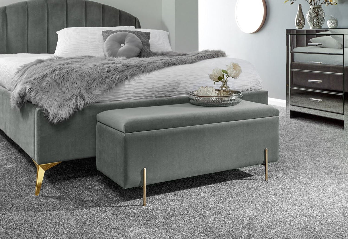 Melta Ottoman Storage Bench- Grey