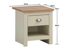 Lincoln Nightstand with 1 Drawer Cream & Oak Effect