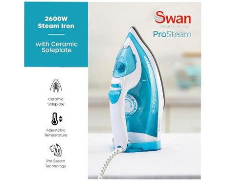 Swan 2600W Steam Iron with Ceramic Soleplate