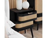 Noah 2 Drawer Bedside - Black
