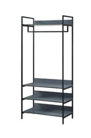 Alva Open Wardrobe 4 Shelves - Dark Grey