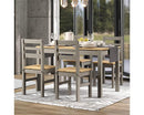 Grey Corona large Linea table + 4 chair Set, 1xCRGTB6 + 2 x CRG107 (pair)
