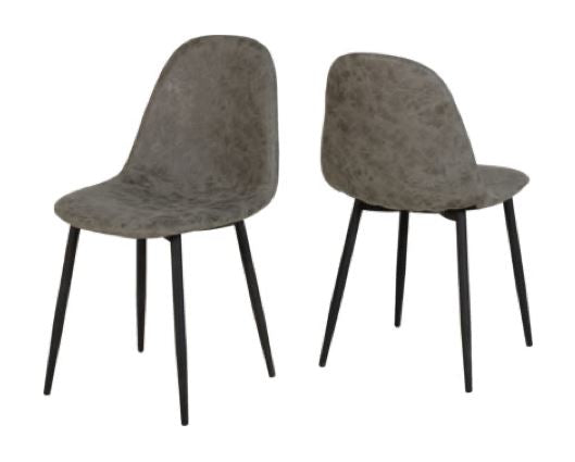 Ashton Chair-Grey Faux Leather Set of 2