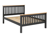 MONACO 5' HIGH END BED - DARK GREY/OAK EFFECT