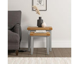 WINDSOR NEST OF 2 TABLES - PEBBLE GREY/OAK
