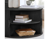 Axel Round Fluted Coffee Table with Storage - Black