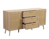 Croxley Rattan 2 Door 3 Drawer Sideboard - Oak
