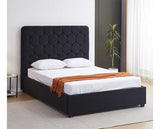 MADISON 4'6" BED - BLACK VELVET FABRIC