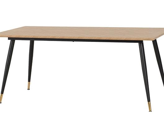 HAMILTON & LUKAS LARGE DINING SET (X6 CHAIRS) - MEDIUM OAK EFFECT/SAPPHIRE BLUE VELVET