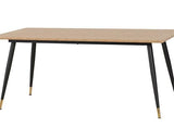 HAMILTON & LUKAS LARGE DINING SET (X6 CHAIRS) - MEDIUM OAK EFFECT/SAPPHIRE BLUE VELVET