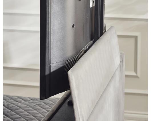 Clara Side Lift Ottoman TV Bed Light Grey - King