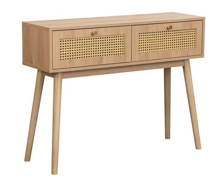 Croxley Rattan Console Table - Oak
