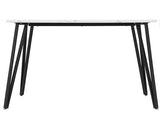 MARLOW & LUKAS DINING SET (X4 CHAIRS) - WHITE MARBLE/GREY VELVET