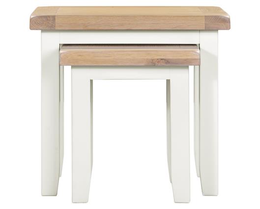 WINDSOR NEST OF 2 TABLES - IVORY/OAK