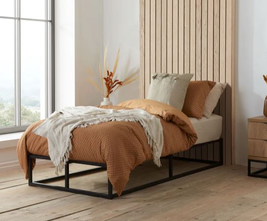 Soho Metal Platfrom Bed Black with Nimbus Foam Mattress - Single
