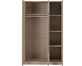 PARIS 3 DOOR MIRRORED WARDROBE - SMOKED ASH EFFECT