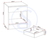 DENVER 1 DRAWER BEDSIDE - GREY GLOSS