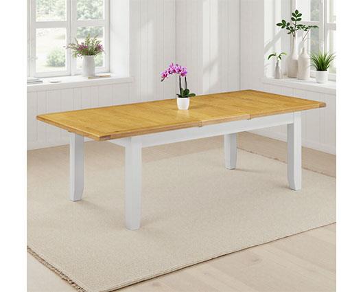 WINDSOR LARGE EXTENDING DINING TABLE - PEBBLE GREY/OAK
