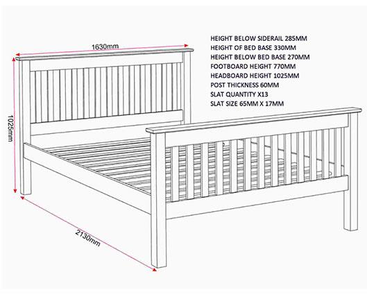 MONACO 5' HIGH END BED - DARK GREY/OAK EFFECT