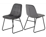 MODENA & LUKAS DINING SET (X4 CHAIRS) - CREAM/GREY VELVET