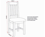 WINDSOR SLATTED DINING CHAIR (X2 PER BOX) - PEBBLE GREY/OAT FABRIC