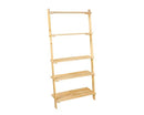 Pine ladder design shelf unit with slatted shelves