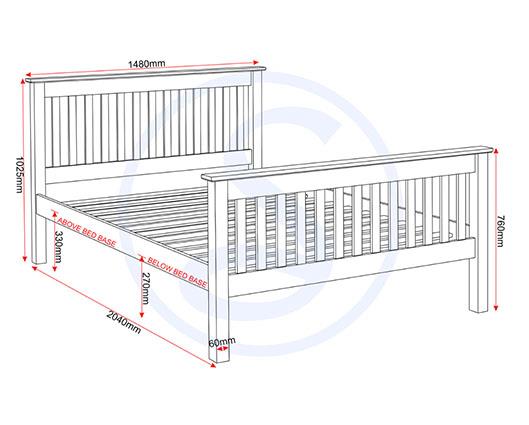 MONACO 4'6" HIGH END BED - DARK GREY/OAK EFFECT