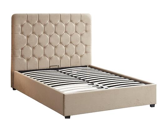 MADISON 5' OTTOMAN BED - FAWN VELVET FABRIC