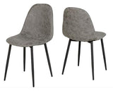 MODENA & ATHENS DINING SET (X4 CHAIRS) - CREAM/GREY FAUX LEATHER
