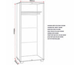 OLIVER 2 DOOR WARDROBE - LIGHT OAK EFFECT