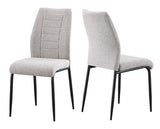 MODENA & CHILTON DINING SET (X4 CHAIRS) - CREAM/GREY FABRIC