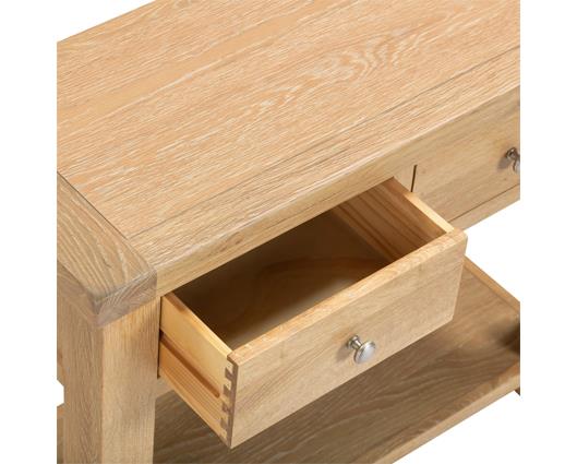 WINDSOR 2 DRAWER CONSOLE TABLE - NATURAL OAK