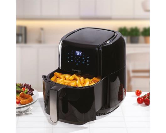 Daewoo 5.5L Air fryer with Single Basket Air Fryer Cookbook and Silicone Tray with Divider