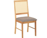 ELLIS DINING CHAIR (X2 PER BOX) - OAK EFFECT/GREY FABRIC