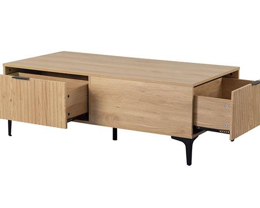 MIAMI 2 DRAWER COFFEE TABLE - OAK EFFECT/BLACK
