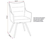LEWIS CARVER SWIVEL DINING CHAIR (X2 PER BOX) - GREY FABRIC