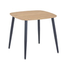 Aspen square dining table, light oak effect top with black tapered legs