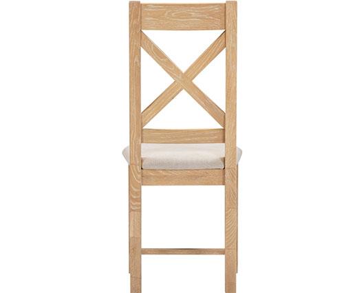 WINDSOR CROSS BACK DINING CHAIR (X2 PER BOX) - NATURAL OAK/OAT FABRIC