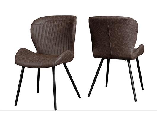 MODENA & QUEBEC DINING SET (X4 CHAIRS) - CREAM/BROWN FAUX LEATHER
