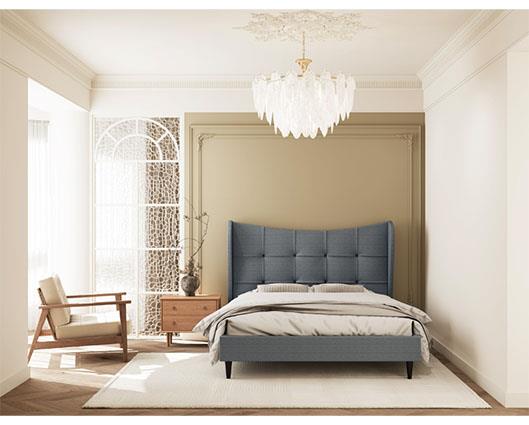 VERONA 4'6" BED - GREY FABRIC
