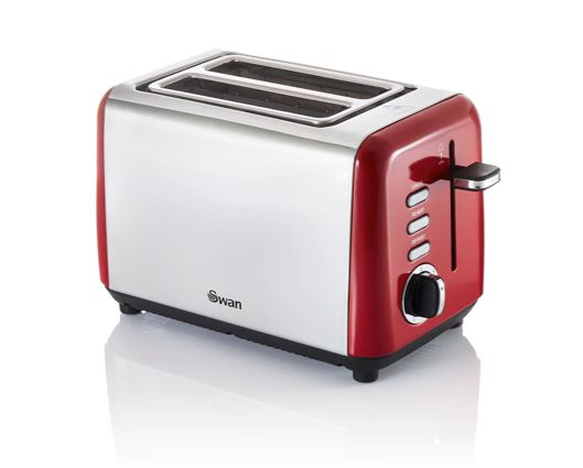 Swan Townhouse 2 Slice Toaster Red