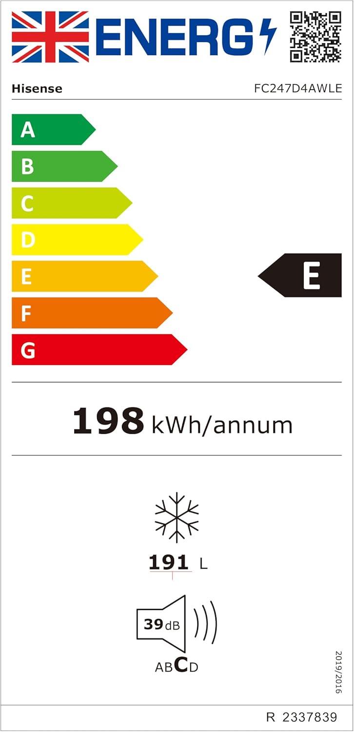Hisense FC247D4AWLE, 191L, Freestanding Chest Freezer