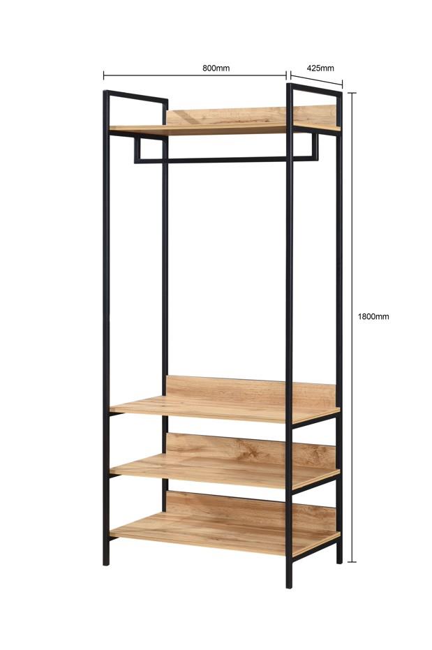 Alva Open Wardrobe 4 Shelves - Wotan Oak
