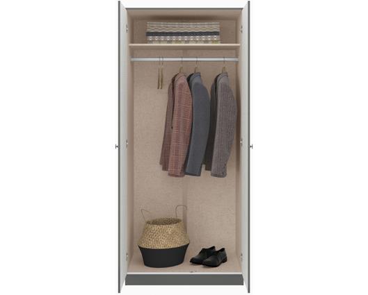 DENVER 2 DOOR WARDROBE - GREY GLOSS