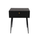 Saturn metal 1 drawer bedside cabinet, black with gold handle