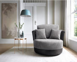 Sofia Swivel Chair - Black & Grey